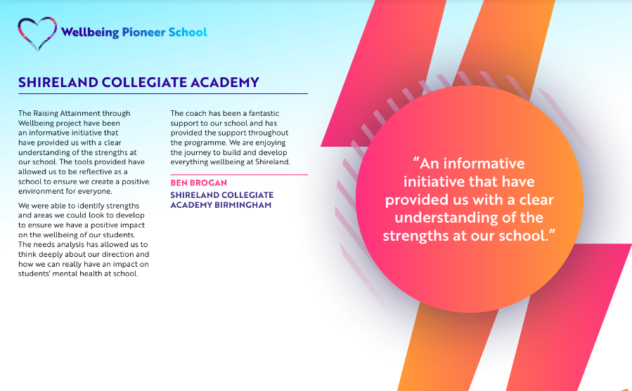 TeachingTimes's tweet photo. 🌟 "An informative initiative that provided us with a clear understanding of the strengths at our school." - Ben B., Shireland Collegiate Academy 🌟 We're thrilled to share this amazing feedback from Shireland Collegiate Academy! Our Raising Attainment through Wellbeing progra... https://t.co/A1K4g3kTvC