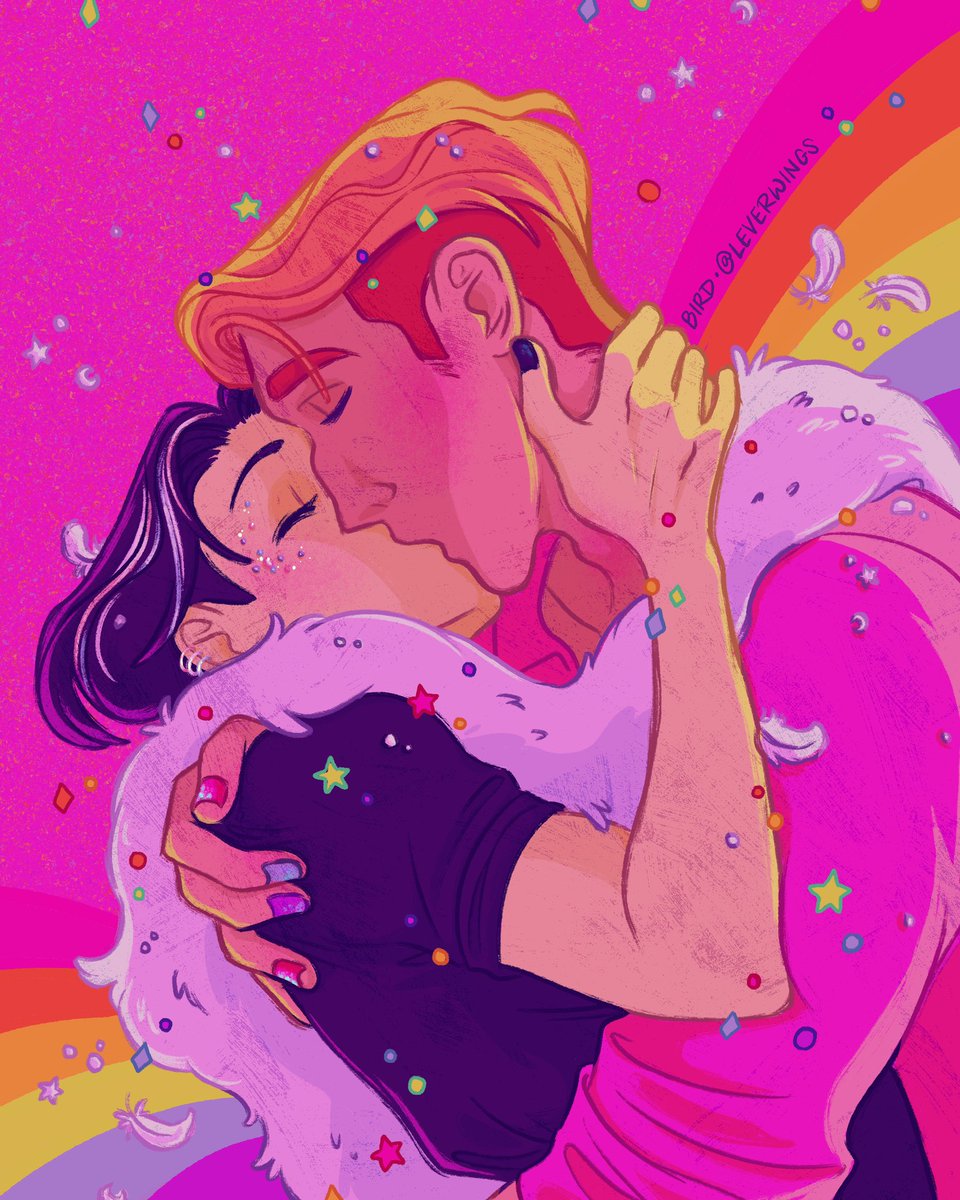 leverwings's tweet photo. To you, 2000 years from now 🏳️‍🌈💫✨ 
#エルリ #eruri #pride https://t.co/g9TxOOlkRY