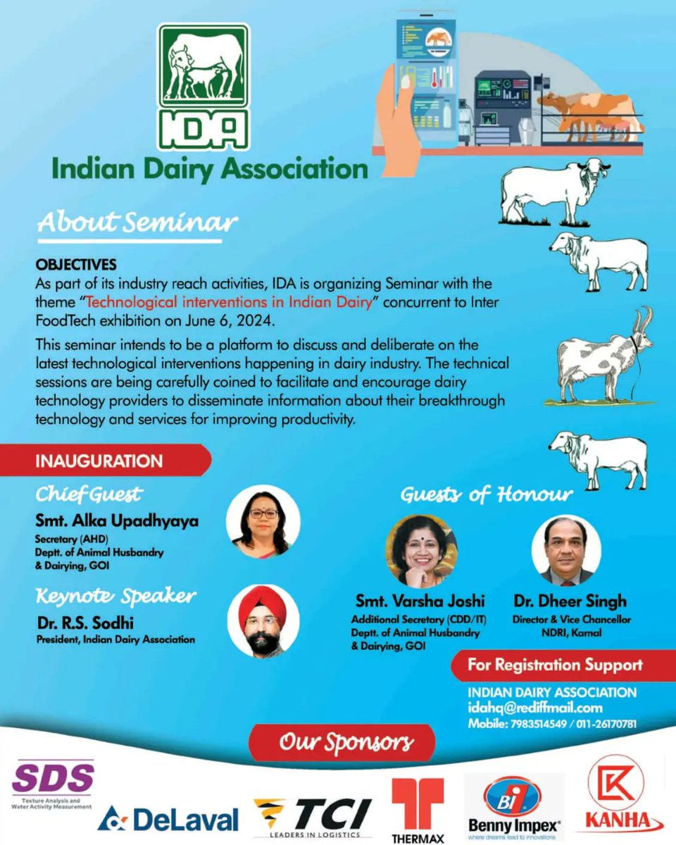 IndianDairyAsso's tweet photo. Only 2 Days Left Until IDA's One-Day Seminar

Secure your spot now
🔗 https://t.co/kWr6EeYLju

 #motherdairy #milkymisht #anandadairy #hatsunagro #cpmilk #geaprocess #nichrome #krones #multivaclaraon #samarpanfabricators #DeLAVAL #THERMAX #BENNYIMPEX #KANHAMILKTESTING https://t.co/dp4SuyapQP