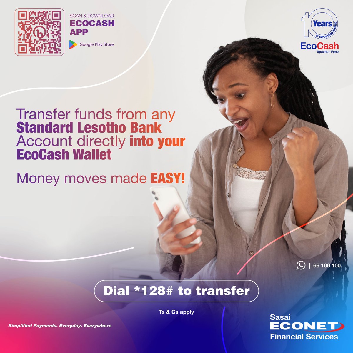 econetlesotho's tweet photo. Easily transfer money between your Standard Lesotho Bank account and your EcoCash Wallet! Plus, earn Tobetsa points and get a chance to win weekly cash prizes or even one of 3 Nissan NP-200s!

*Dial 128# to start transferring today.

#EcoCash #SimplifiedPayments https://t.co/dFLvlaMK0X