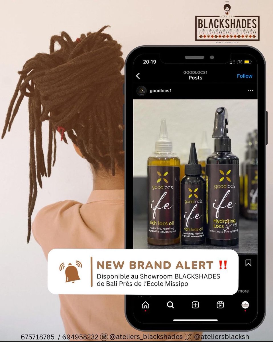 goodlocs1's tweet image. Vos produits ✨IFE✨by GoodLocs sont désormais disponibles chez les ateliers BLACKSHADES à Bali! 

#NewCollab