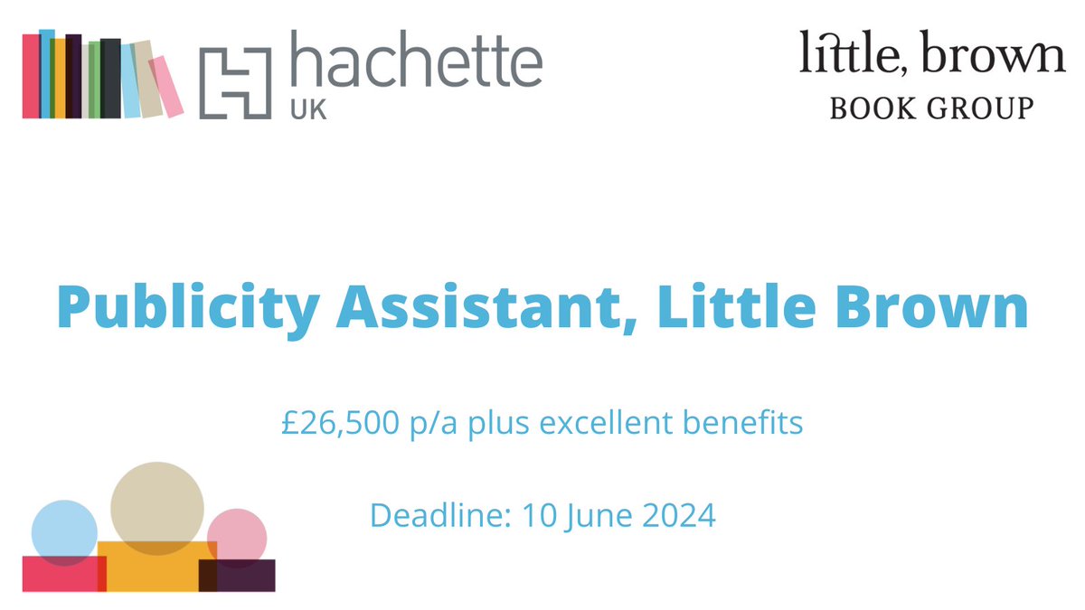 .@LittlebrownUK are looking for a publicity assistant (commercial) to join their dynamic award winning team. 

If you're a highly organised, confident self-starter who thrives in a busy environment apply now!

rb.gy/t0f482