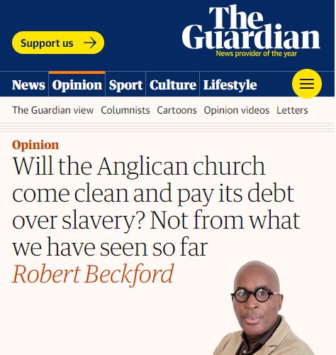 queensfdn's tweet image. The Guardian has just published this article by Queen&apos;s tutor Robert Beckford: &apos;Will the Anglican church come clean and pay its debt over slavery? Not from what we have seen so far&apos;

You can read it here: theguardian.com/commentisfree/…