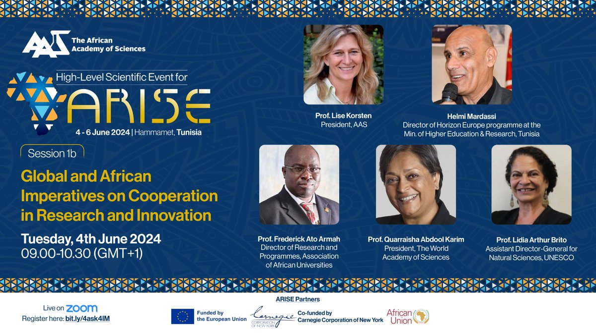 This session of the ARISE scientific convening explored the resources required for quality research, open science and ways we can turn research into positive #developments for the continent
🔗bit.ly/4ask4lM
#ARISE2024 #AfricanScience

<a href="/EU_Partnerships/">EU International Partnerships 🇪🇺</a>
<a href="/_AfricanUnion/">African Union</a>