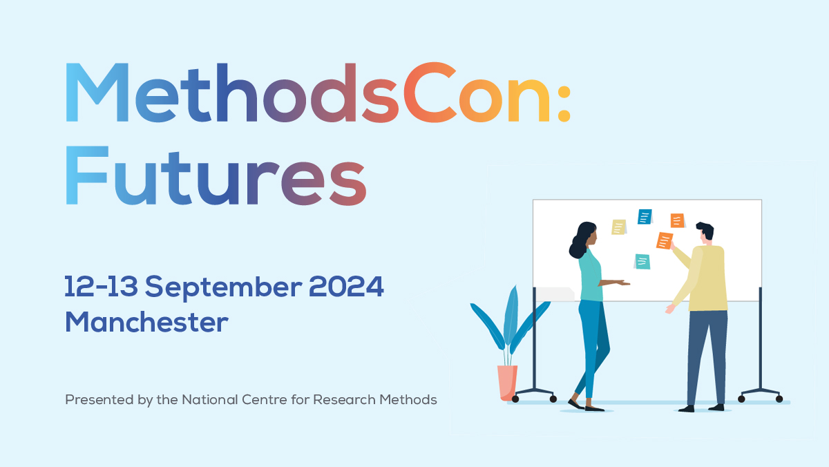 NCRM is now welcoming applications to attend MethodsCon: Futures, a free event that will take place in Manchester on 12-13 September 2024.

#MethodsCon will provide an opportunity for attendees to engage with, explore and develop futures.

Apply: ncrm.ac.uk/training/Metho…