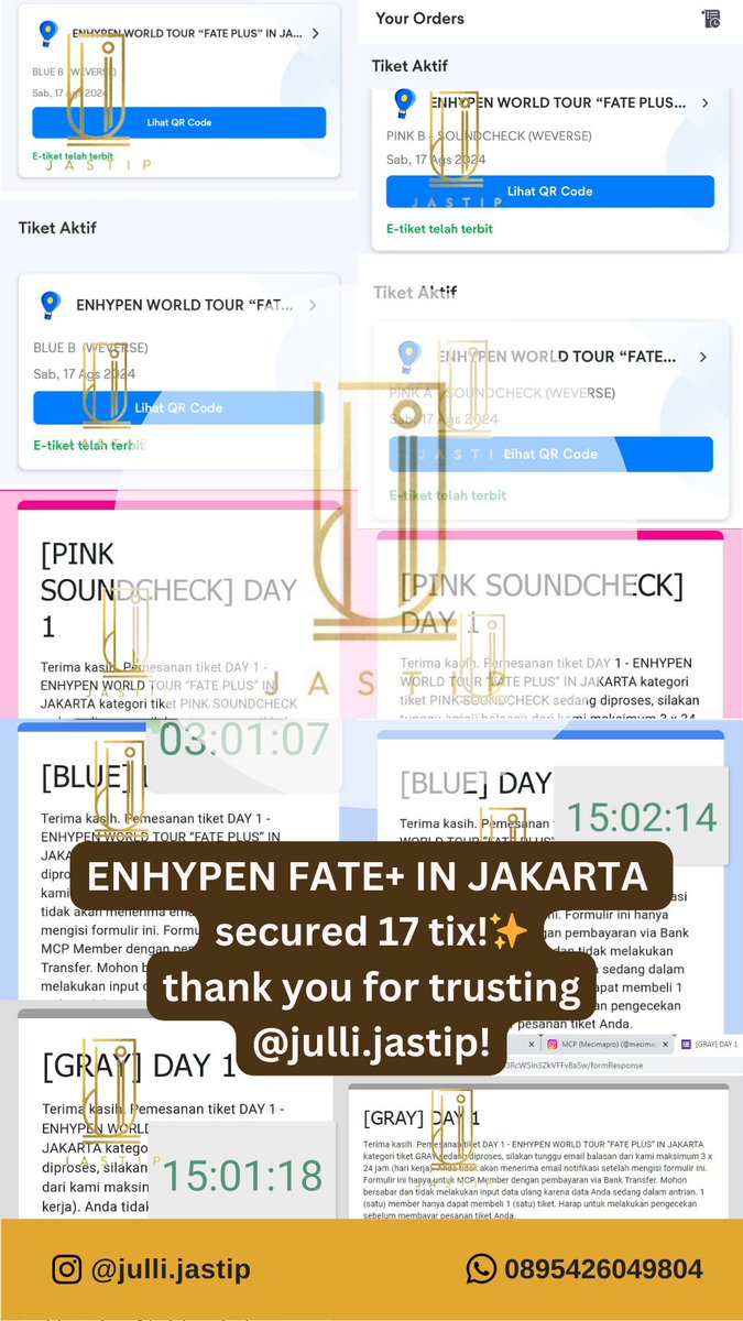 jullijastip's tweet photo. [#proof_JJ ENHYPEN FATE+ IN JAKARTA]

secured 17 tiket untuk presale Weverse dan presale mecima membership! 🧡 https://t.co/yqrGgLvgLp