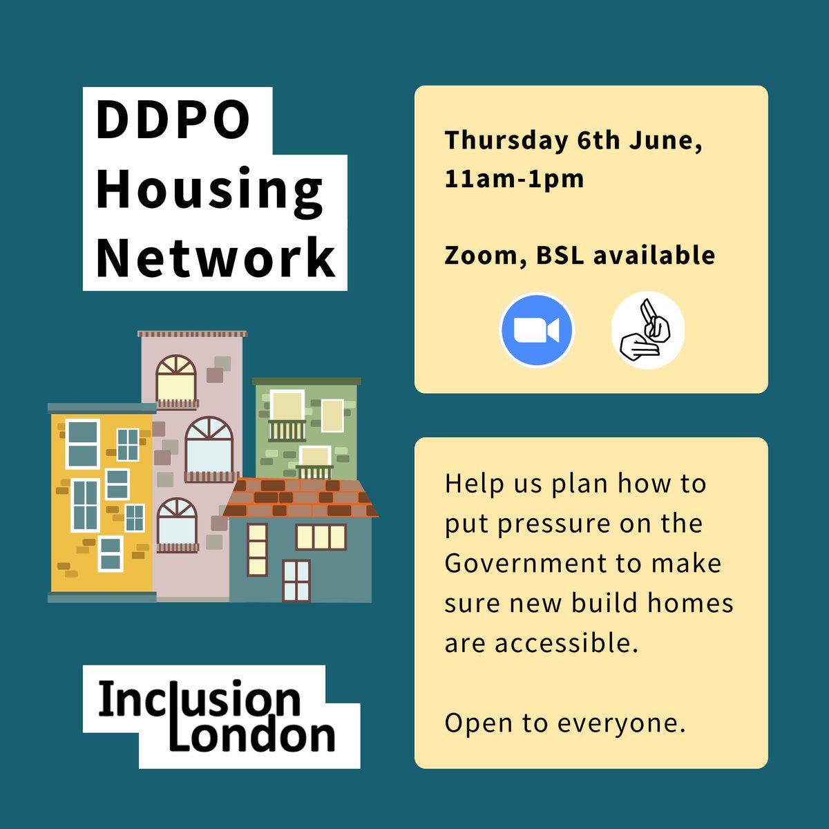 InclusionLondon's tweet photo. Nearly two years ago the Government committed to building more accessible homes. We're still waiting.

Come to our meeting to help plan how to put pressure on the Government to make new build homes accessible!

Online, Thursday 6 June 11am-1pm.

Register: https://t.co/eP4DPkaUhn https://t.co/aeikLiyLhb