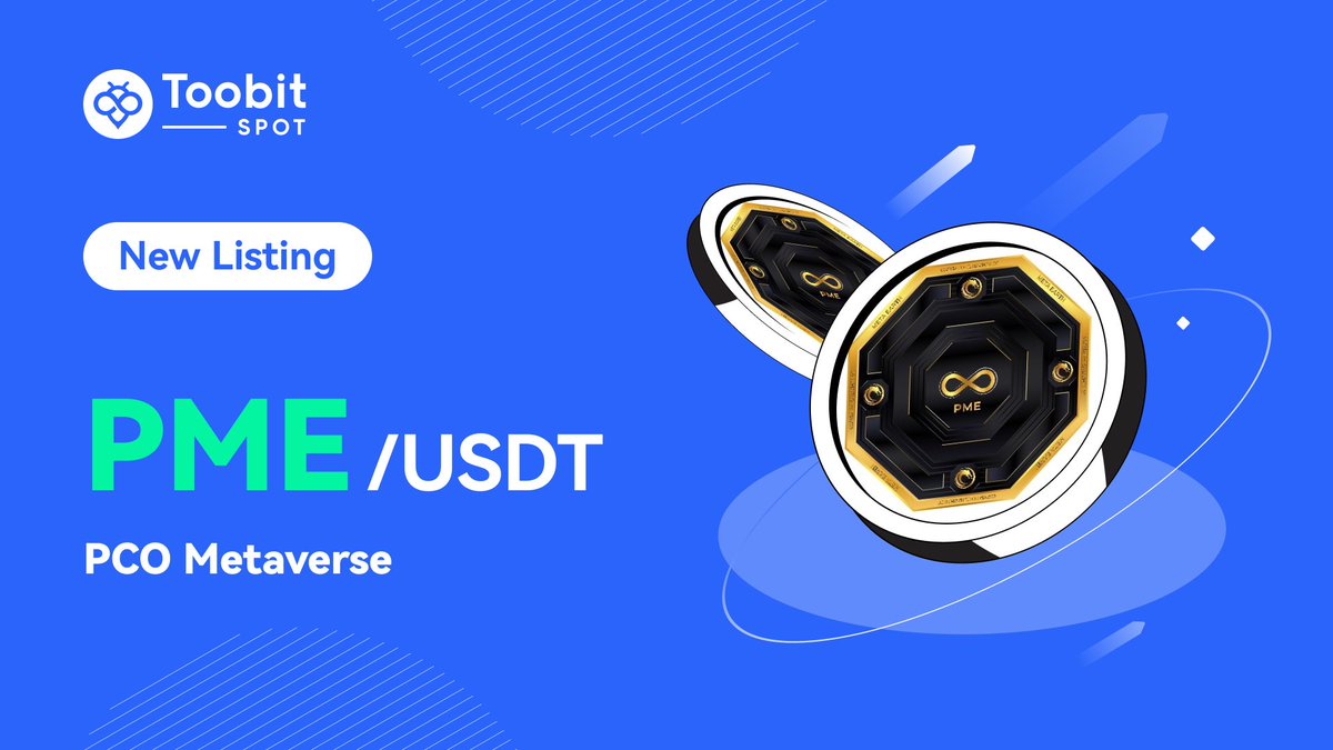 #Newlisting alert🚨
#PME will be spot-listed on #Toobit!🤩
<a href="/pmemetaearth/">PME META EARTH</a>

💰Deposit Opens on ▶️ 10th JUNE 2024(UTC)
💱Spot Trade Opens at ▶️ 11th JUNE 08:00 AM, 2024 (UTC)
💸Withdrawal Opens on ▶️ 12th JUNE 2024 (UTC)

Learn more👇
bit.ly/3xcyl8B

#PCOMetaverse #PME #NFT