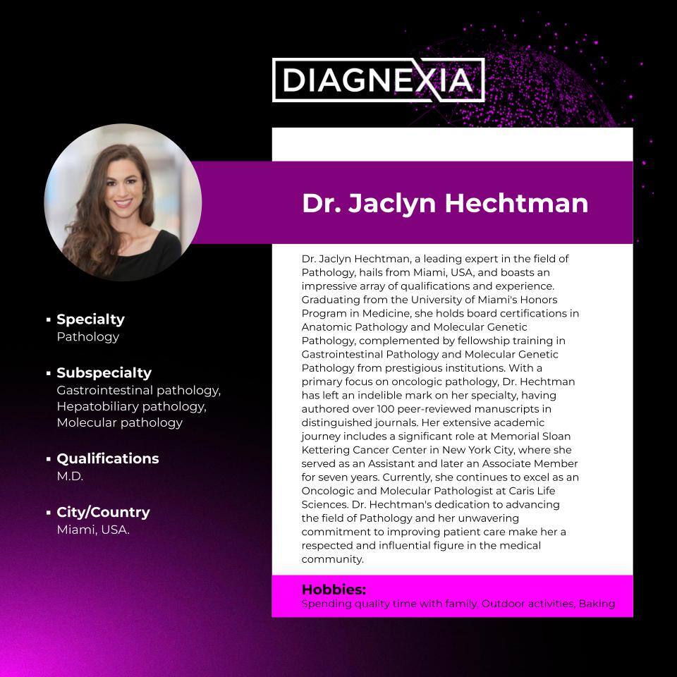We are back with "Meet Our Experts" It's time to get to know our Diagnexia experts a little better!

This week we are excited to introduce Dr. Jaclyn Hechtman.

We are delighted to have Dr. Hechtman on our team.

More info here:news.diagnexia.com/4bJRKwH