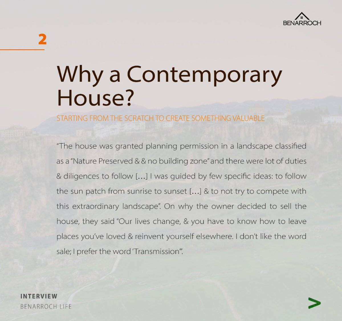 Benarrochestate's tweet photo. We had the amazing opportunity to interview the owner of an incredible Contemporary House Project in Ronda 🇪🇸

A project defined by a landscape 🖼️

Check the full article in our blog!

📎 https://t.co/pAWTSgcTku

#marbellalifestyle #benarrochrealestate #blog https://t.co/QArutzAGJx