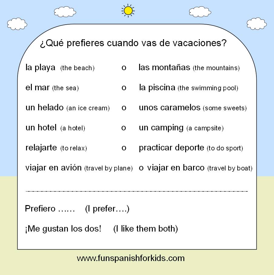 FunSpanish_kids's tweet photo. Students often love talking about holidays ... especially during the summer term. #LearnSpanish #SpanishForKids #TeachSpanish #SpanishForChildren #SpanishClub #SpanishTeacher https://t.co/HeS0cXgGr3
