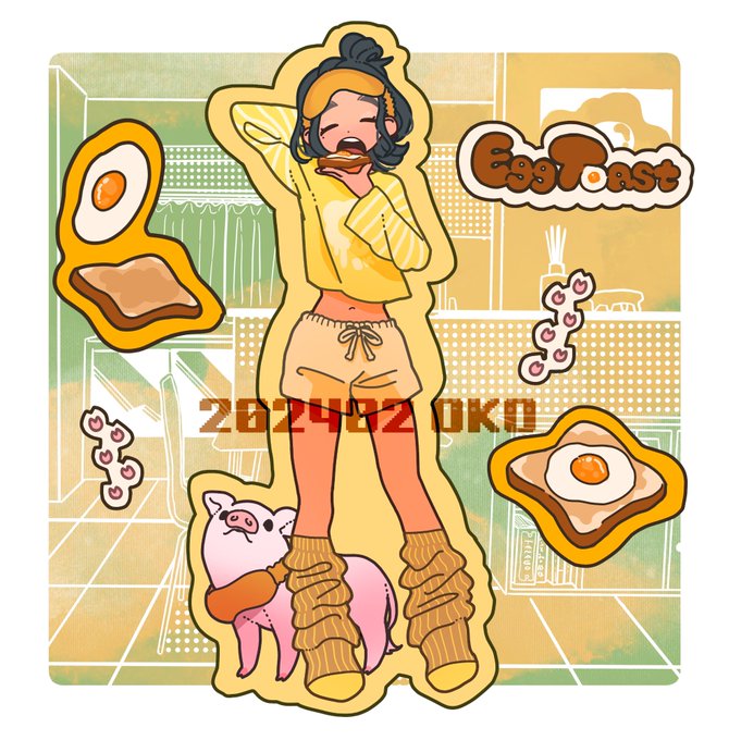 「fried egg toast」 illustration images(Latest)