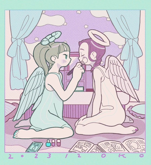「天使 座る」のTwitter画像/イラスト(新着)