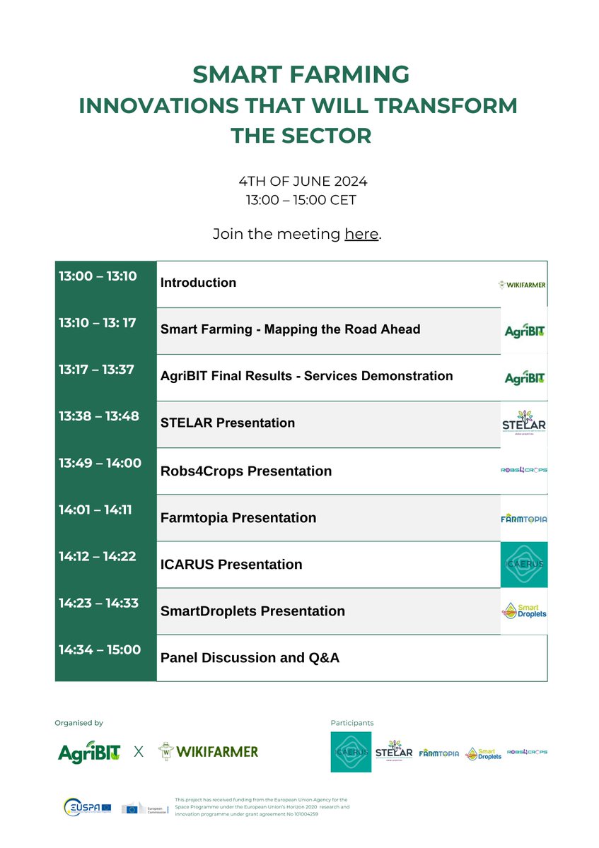 Happening right now: Join us live as we explore the AgTech Innovations that will transform the sector! 

👉eu01web.zoom.us/j/66605563741?…