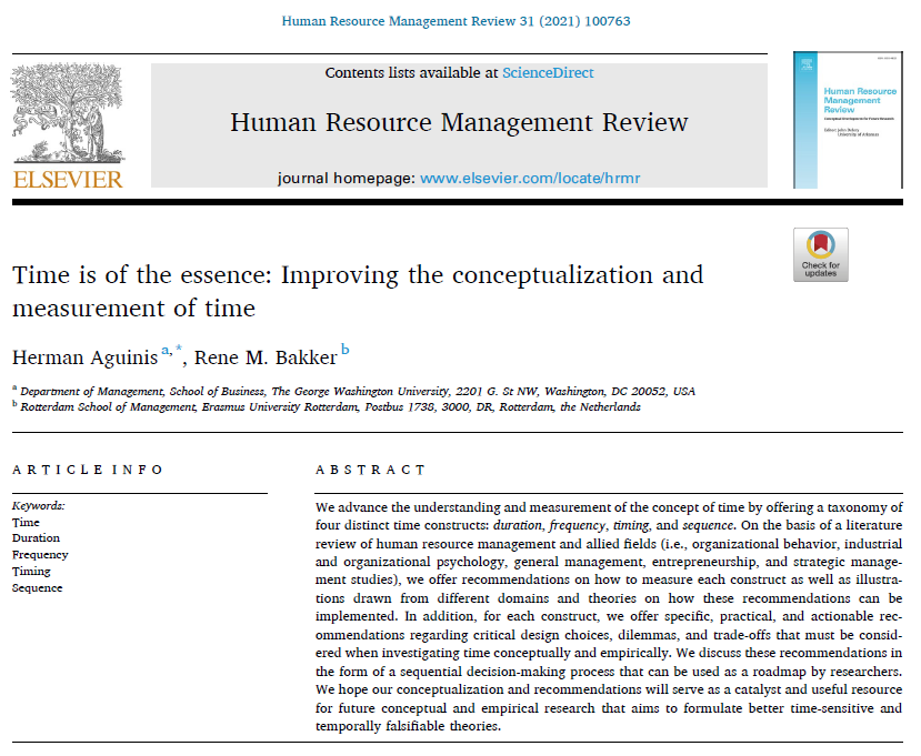 HermanAguinis's tweet photo. Get article at: https://t.co/rorlBbqCjS
#time has been studied by #physicists & #philosophers. We can’t see it, touch it, or influence it. Yet, it is all around us—everywhere and always. Here are 5 takeaways on how to consider #time #explicitly in #management and #socialscience #research:
1️⃣ Differentiate Temporal Constructs: Clearly define and differentiate between duration, frequency, timing, and sequence. This clarity helps develop precise hypotheses and robust research designs.
2️⃣ Use Longitudinal Methods: Adopt longitudinal designs instead of cross-sectional ones to capture the dynamics and changes of phenomena over time. This approach provides deeper insights into causal relationships and temporal patterns.
3️⃣ Measure Time Explicitly: Include time as a critical variable. Analyze how variables change over time by measuring aspects such as time lags, the duration of effects, and the frequency of events. This makes the study more comprehensive and accurate.
4️⃣ Balance Detail and Practicality: Balance the need for detailed, frequent measurements with practical considerations like participant burden and resource constraints. Pilot studies can help find the optimal measurement frequency and duration.
5️⃣ Formulate Temporally Specific Hypotheses: Develop temporally falsifiable hypotheses. Specify details such as the expected duration of an effect, the timing of an intervention, and the sequence of events to enhance the precision and testability of your research.
#peopleanalytics #behavioralscience #datascience
@AACSB @AACSBschools @AcademyOfIndia1 @AIB_LAC @AIB_World @anzam_news @AOM_CTO @AOM_HCM @AOM_OB @AOM_ONE @AOM_SIM @AOM_STR @AOM_TIM @AOMDEI @bam_ac_uk @bar_anpad @cmdivision @cms_aom @EasternAoM @EAWOP @EFMDNews @egosnet @ENT_Div_AoM @EURAM_BXL @GW_OVPR @gwbusiness @GWSBalumni @GWtweets @HR_Div_AoM @IberoAoM @IIAS_IISA @MFCAinc @mh_aom @MOC_AOM @MOCDivision @RMD_AOM @SIOPSA @SiopsaConf11 @SIOPtweets @SouthernMgt @Strategic_Mgmt @SWAcademyOfMGMT @ThePhDProject @ICSB