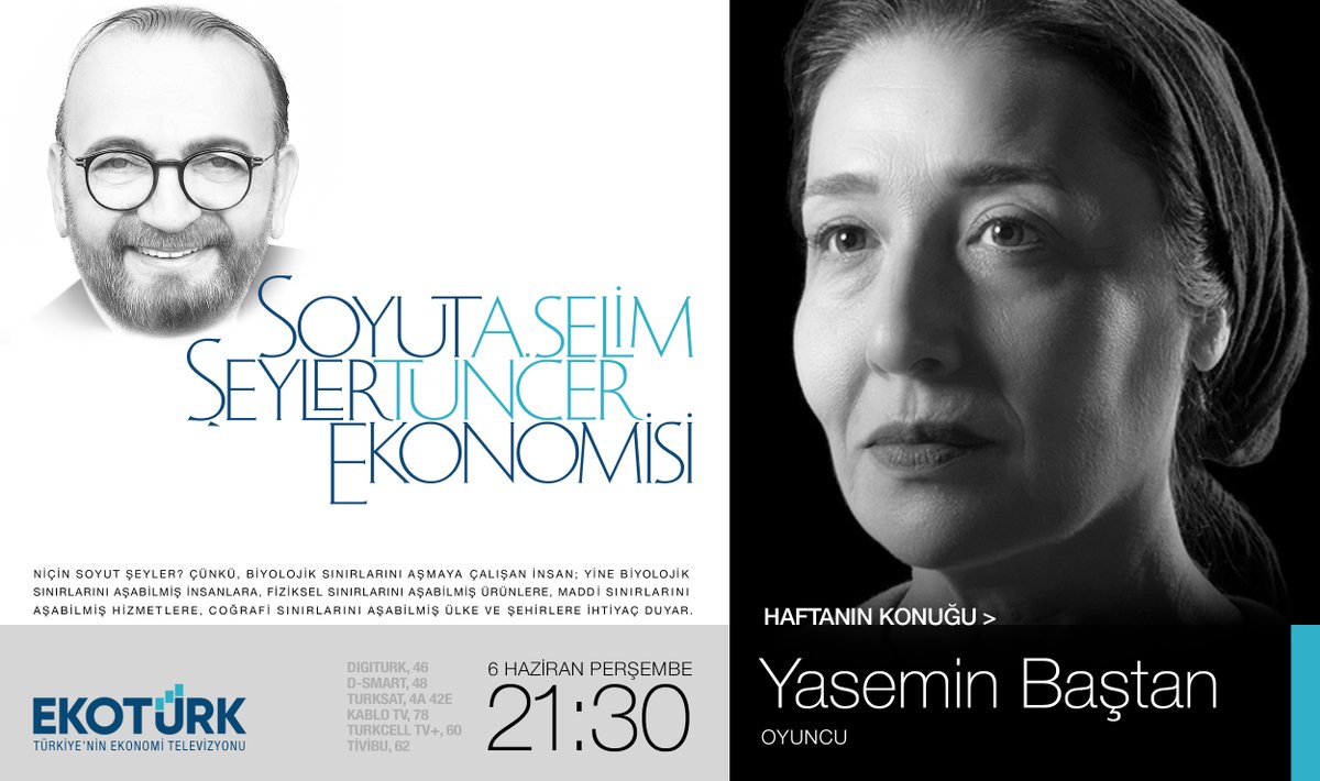 Soyut Şeyler Ekonomisi’ne bu hafta tiyatro, sinema ve dizi oyuncusu Yasemin Baştan konuk oluyor. Baştan’la oyunculuğu, Türk sinema-dizi sektörü ve Son Akşam Yemeği’nin kapanış filmi olarak gösterildiği Bakü Türk Filmleri Haftası izlenimleri üzerine konuşacağız. 6 Haziran Perşembe