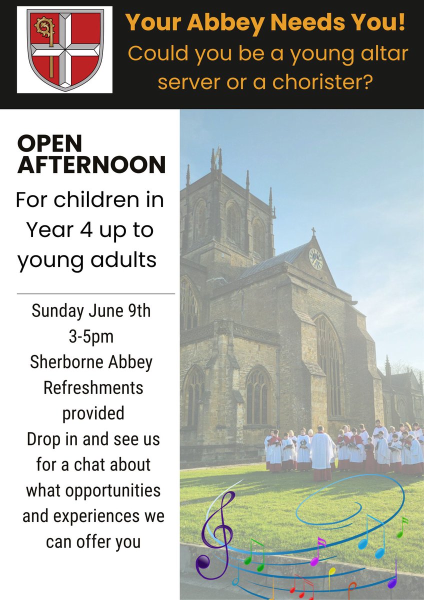 Sherborne Abbey (@sherborneabbey) on Twitter photo At the end of #volunteersweek there is an Open Afternoon in the Abbey for young people to see what opportunities we offer. A chance for any children interested in joining either of our choirs or our altar servers team to come with their parents for a chat with us. <a href="/DioSalisbury/">Diocese of Salisbury</a> At the end of #volunteersweek there is an Open Afternoon in the Abbey for young people to see what opportunities we offer. A chance for any children interested in joining either of our choirs or our altar servers team to come with their parents for a chat with us. <a href="/DioSalisbury/">Diocese of Salisbury</a>