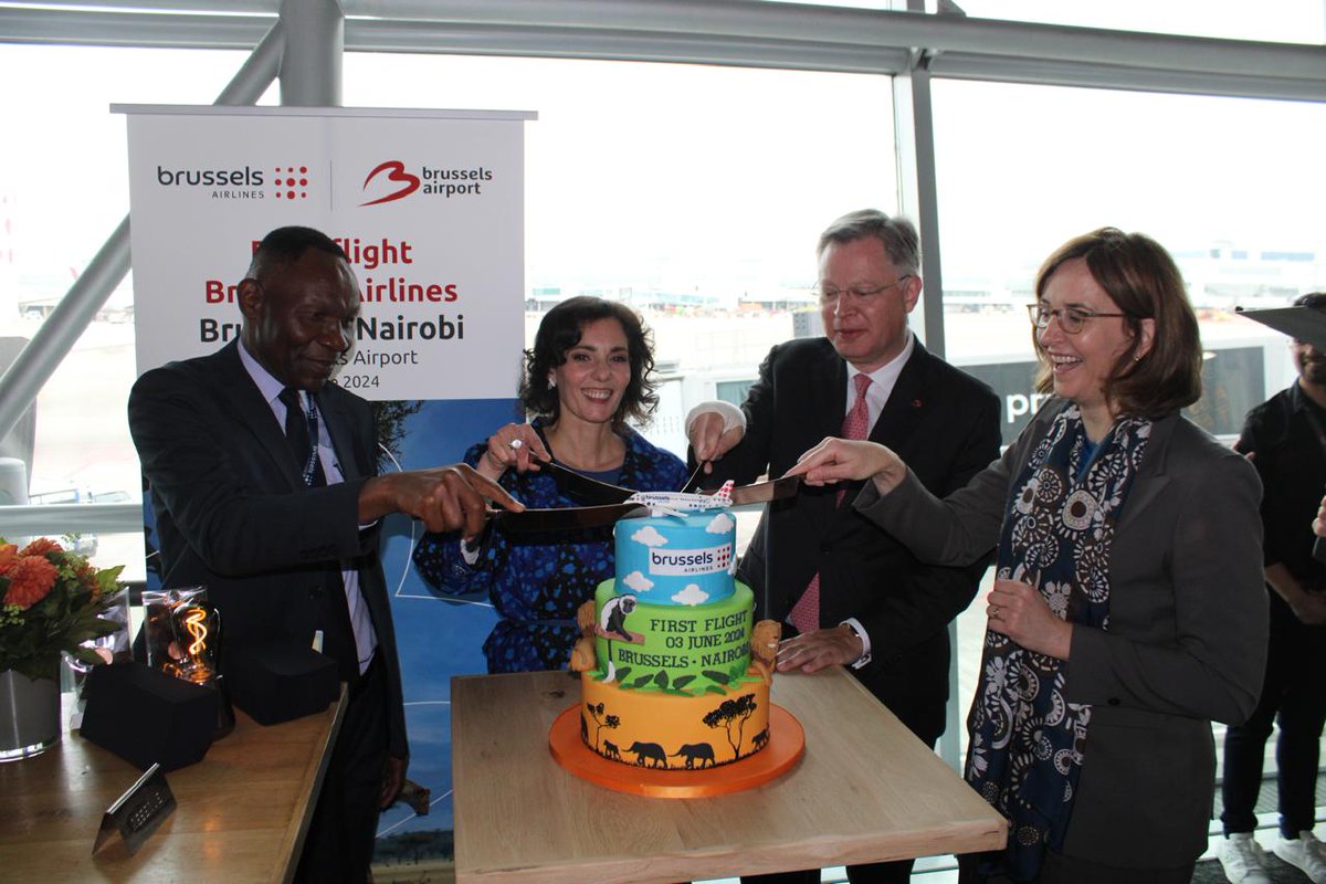 Finally, the Launching of Brussels-Nairobi direct flight!
<a href="/BelgiumMFA/">🇧🇪 Belgium MFA</a> <a href="/KEinBelgium/">KenyaEmbassyBrussels</a>  <a href="/hadjalahbib/">Hadja Lahbib</a> <a href="/pmaddens/">Peter Maddens</a> <a href="/FlyingBrussels/">Brussels Airlines</a>