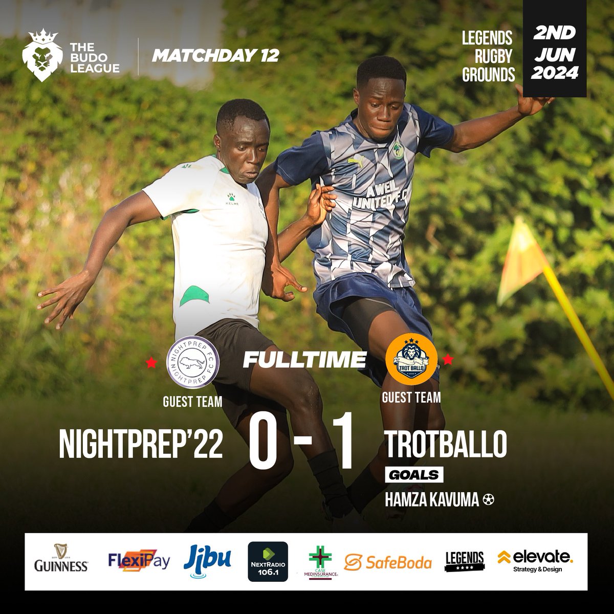 TheBudoLeague's tweet photo. @MondayLawFC @Abachuba2012 @PB_budo14 @kunafedra @DujayFc @jsengendoo @Galacticos_15 @KirendaJ @TeamMassape @jubilewos #TBLFriendly Results ⬇️
• Hornbills registered a 2-0 win over @stanbicug
• @TrotBallo2020 secured a 1-0 win over @NightPrep2022
• Defending Champions @end_game13 & Ugly Men played out to a goalless draw ✍️
#TBL7 https://t.co/G3gnYw9OC4