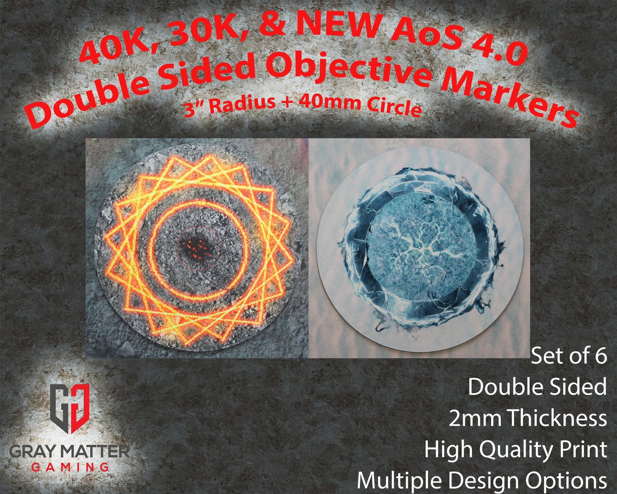 🚨🚨GIVEAWAY TIME🚨🚨

To celebrate the newest edition of AoS we're giving away a free set of our 🎉 OBJECTIVE MARKERS🎉 every week until launch!

Winner chooses which design they want (set of 8)

Simply like and RT to be entered to win, open globally.

Winner selected Friday!