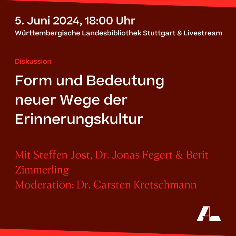 alfredlandecker's tweet photo. Wie kann eine vielfältige &amp; ausgewogene Erinnerungskultur gefördert werden? Wie können neue Technologien innovative Formate ermöglichen?
Darüber sprechen unser Programmdirektor @steffen_jost, @JonasFegert &amp; Berit Zimmerling auf einer Veranstaltung der @Uni_Stuttgart. Mehr dazu👇🏼