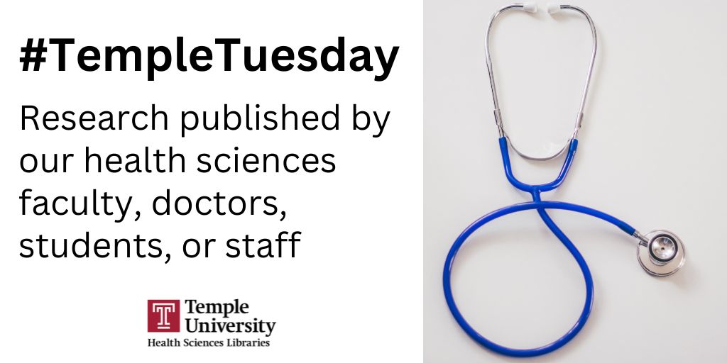 Today's #TempleTuesday includes authors from <a href="/TUDentistry/">Kornberg School of Dentistry</a>. Read Predicting dental anxiety in young adults: Classical statistical modelling approach versus machine learning approach at pubmed.ncbi.nlm.nih.gov/38461263/ (We are not sponsored by the author or journal.)