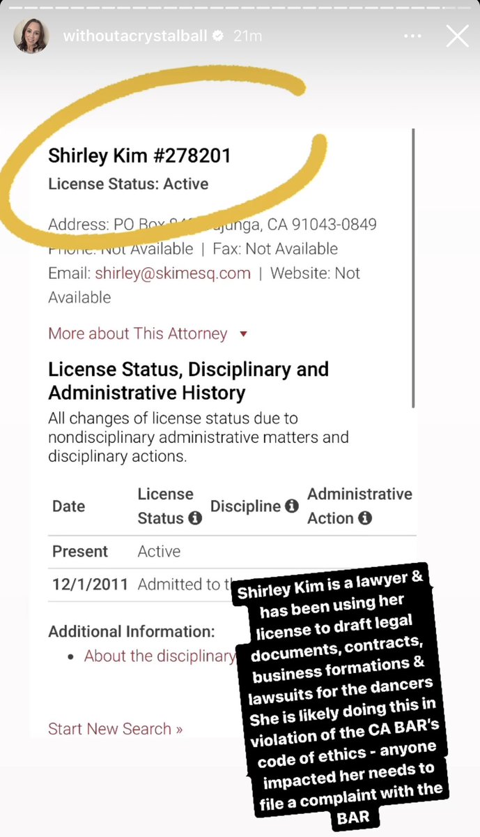 Southern_Mutton's tweet photo. Katie Joy is encouraging people to report Shirley Kim to the bar for assumed & unproven “disciplinary actions”.
Why isn’t Katie Joy being reported for harassment & slander on a public platform to her local LE?
Do we see another lawsuit on the horizon?
#tortiousinterference https://t.co/QBGPpvRCdE