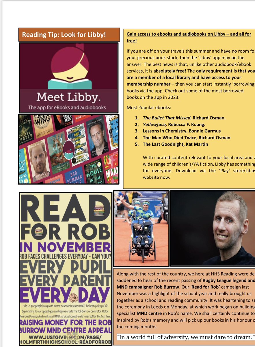 HHS_Reading's tweet photo. Proud to release issue 4 of our reading newsletter! Here is a snapshot! Lots of recommendations for summer reading 📚📖
#ReadingForPleasure #HHSReads https://t.co/aJnJCeNK1w