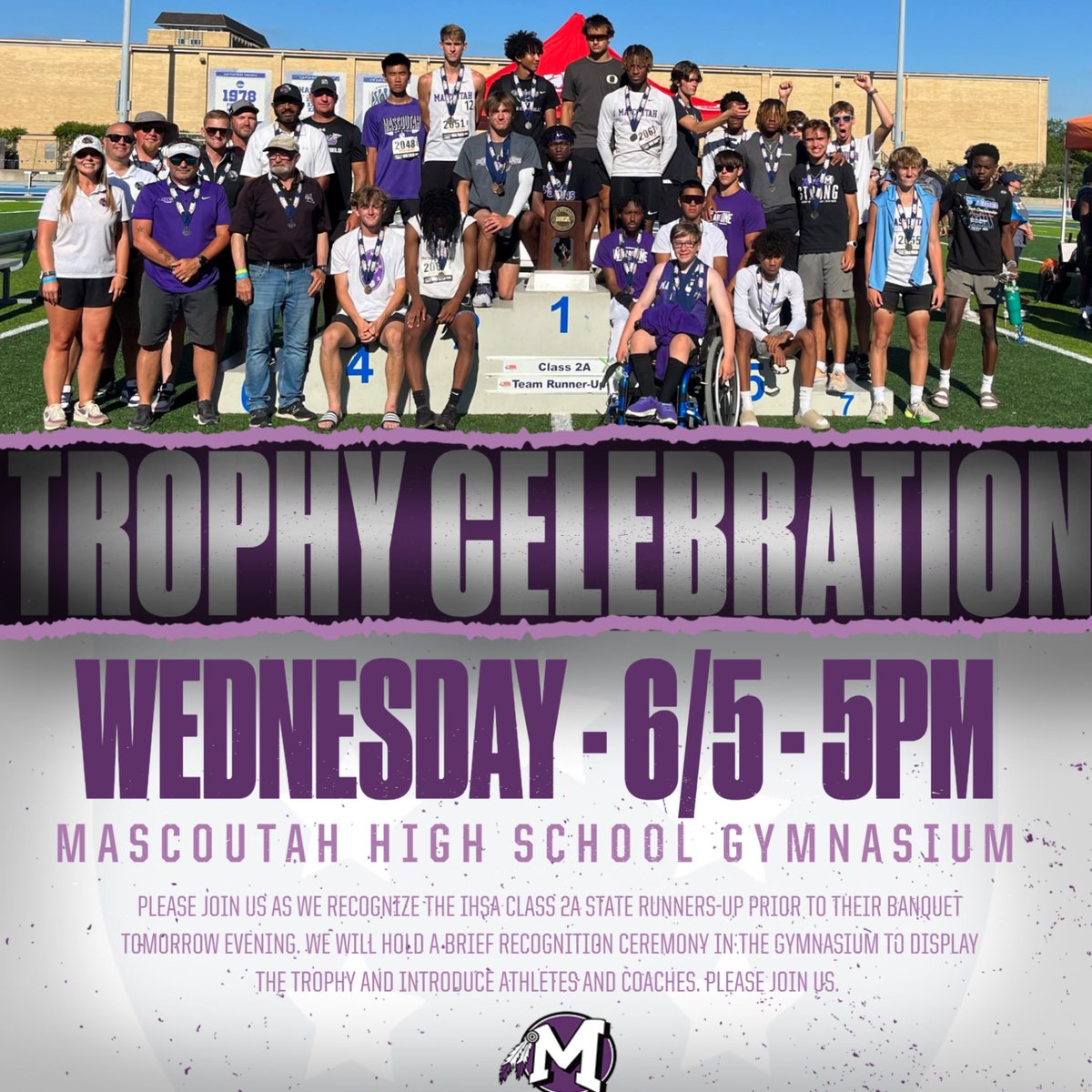 Please join us in honoring our Track Athletes and Coaches tomorrow 
 night!