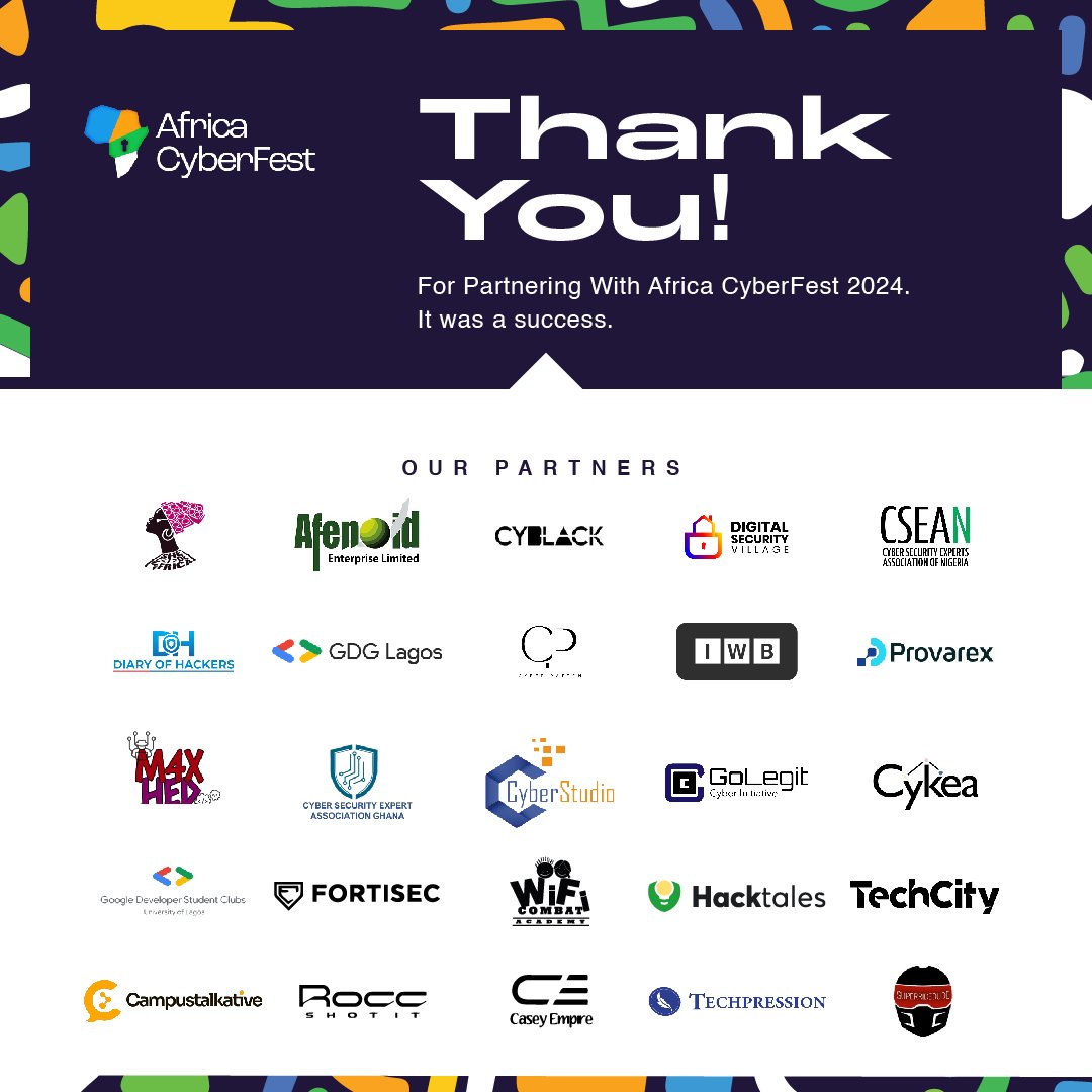 It's been over 3 weeks, and while #AfricaCyberFest24's success can be owed to the hardwork, commitment, grit, and dedication of many young individuals, we can't but point out the ones who made the success more swift and outstanding.

Thank you <a href="/StanbicIBTC/">Stanbic IBTC</a> and <a href="/SudoForceHQ/">SudoForce</a> for
