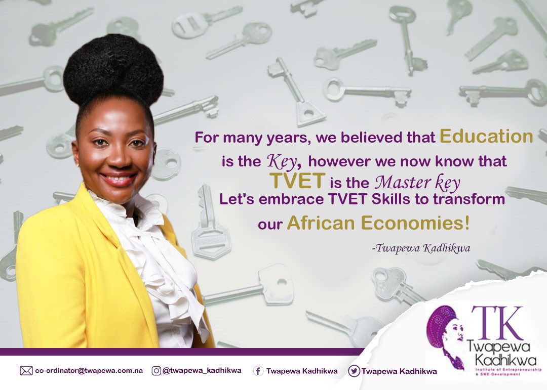 Dear Namibian Youth and Parents,
Unlock your potential, shape our future! Embrace TVET skills to drive African economic transformation. 🚀 #NamYouthTVET #EmpowerAfrica #SkillsForChange #YouthDrivenEconomy #AfricanTransformation #Namibia