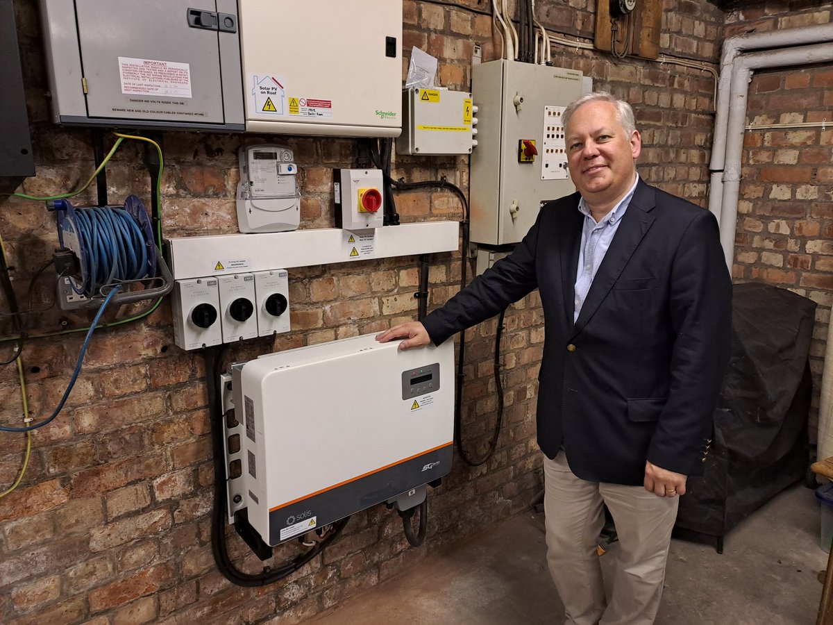 LiverpoolParish's tweet photo. This is the exciting bit of our new solar panels. Fr Crispin can now check at a glance how much power we are generating, how much we are using, and how much we are selling on. We look forward to seeing more churches @LivDiocese using renewable energy. https://t.co/LNgs4BrR2P