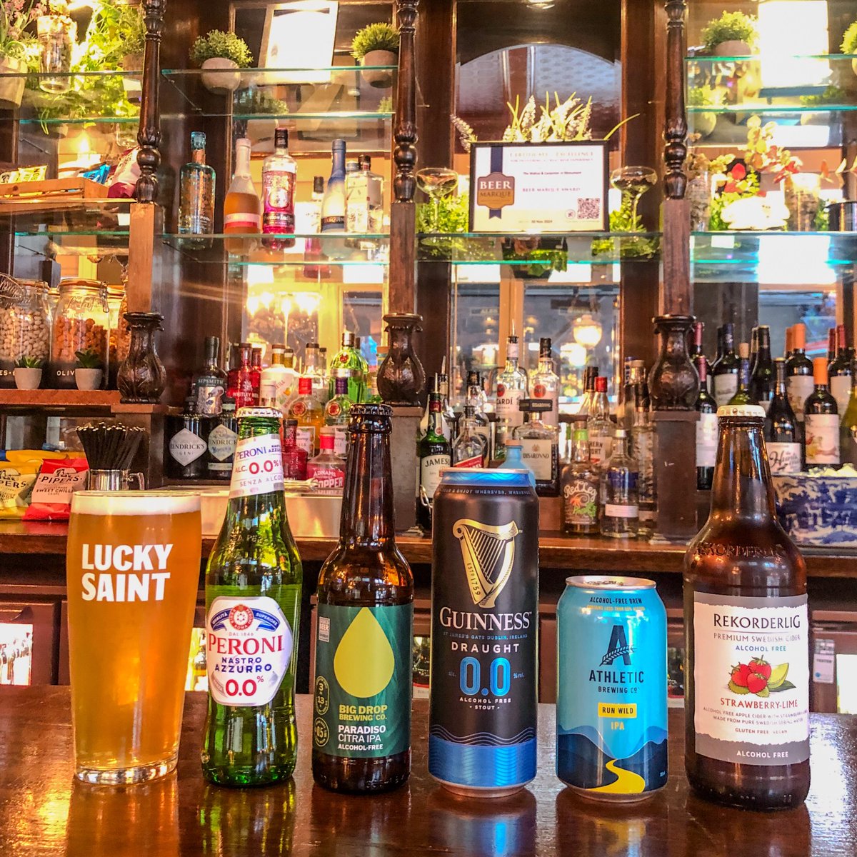 Driving back home ?? Don’t worry we got you covered!!

Now choose our Alcohol Free beers from @LuckySaint on tap to chilled bottled beers 🍻