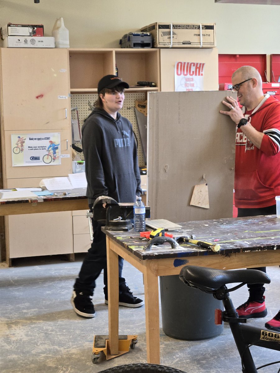 Our Skiled Trades class are learning so many valuable skills! Thanks Mr. Kieley! <a href="/NLSchoolsCA/">NLSchools</a> #skilledtrades #plumbing #tiling #plastering #bikerepair #electrical #roofing