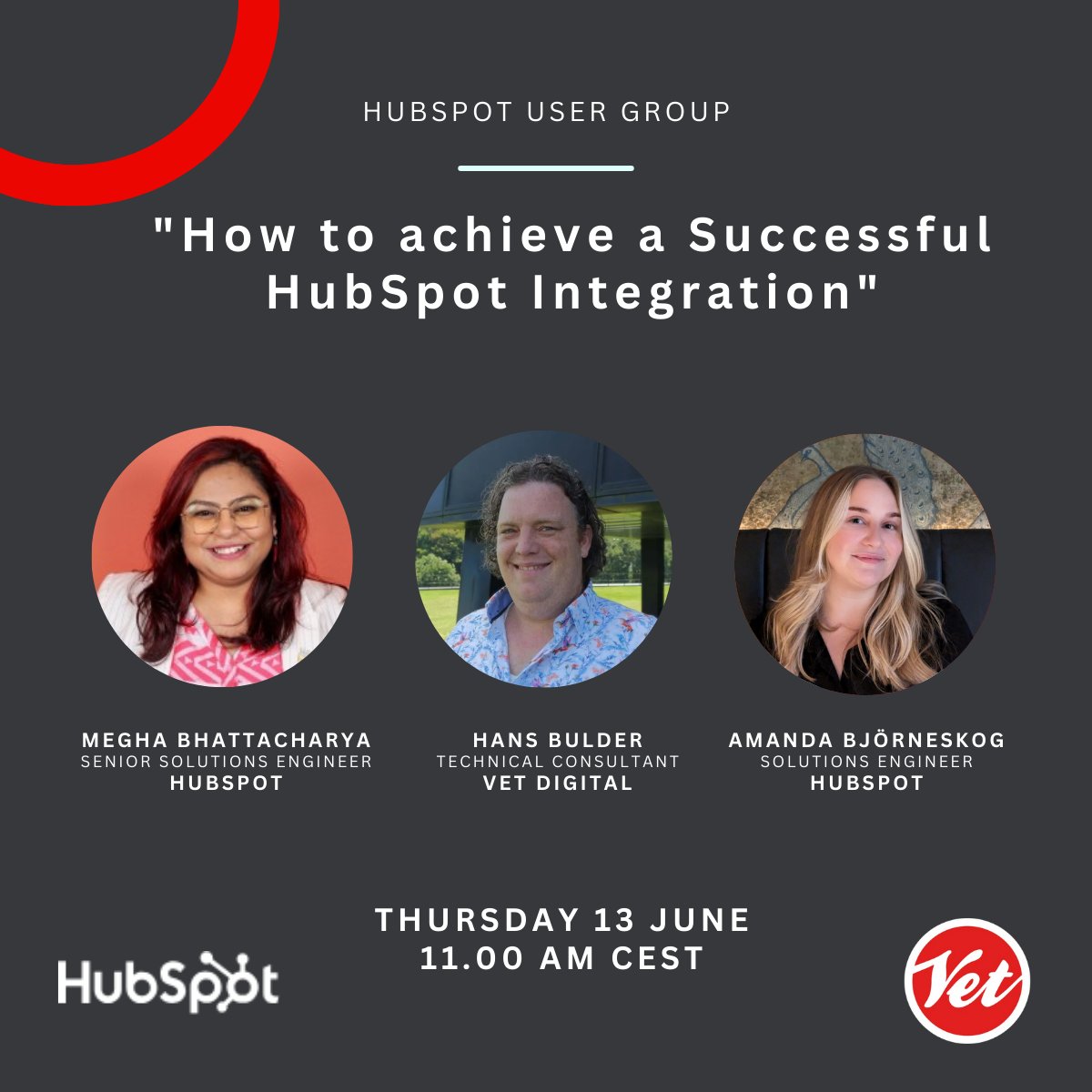 Reminder: HubSpot User Group on June 13 at 11:00 AM about HubSpot data integrations! 🚀

Our speakers will give you tips and tricks to make your HubSpot data integrations run smoothly. 🔥

Sign up now!
hubs.ly/Q02zcJ6p0

#HubSpotUserGroup