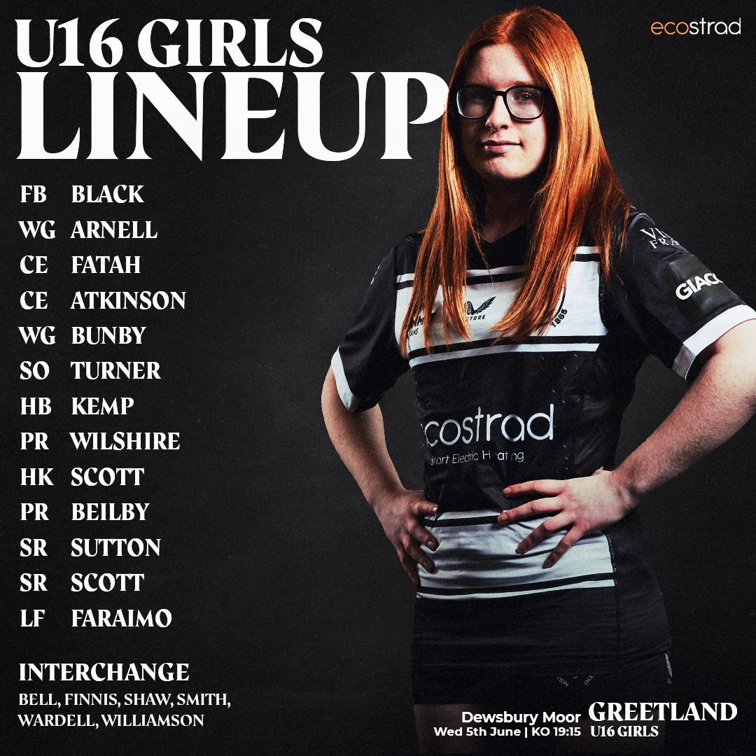 hullfcofficial's tweet photo. 📋 The team news is in for this evening's U16s Girls Yorkshire Cup Final in West Yorkshire...

⚫️⚪️ #COYH | @ecostrad https://t.co/Vr60LPwnXf