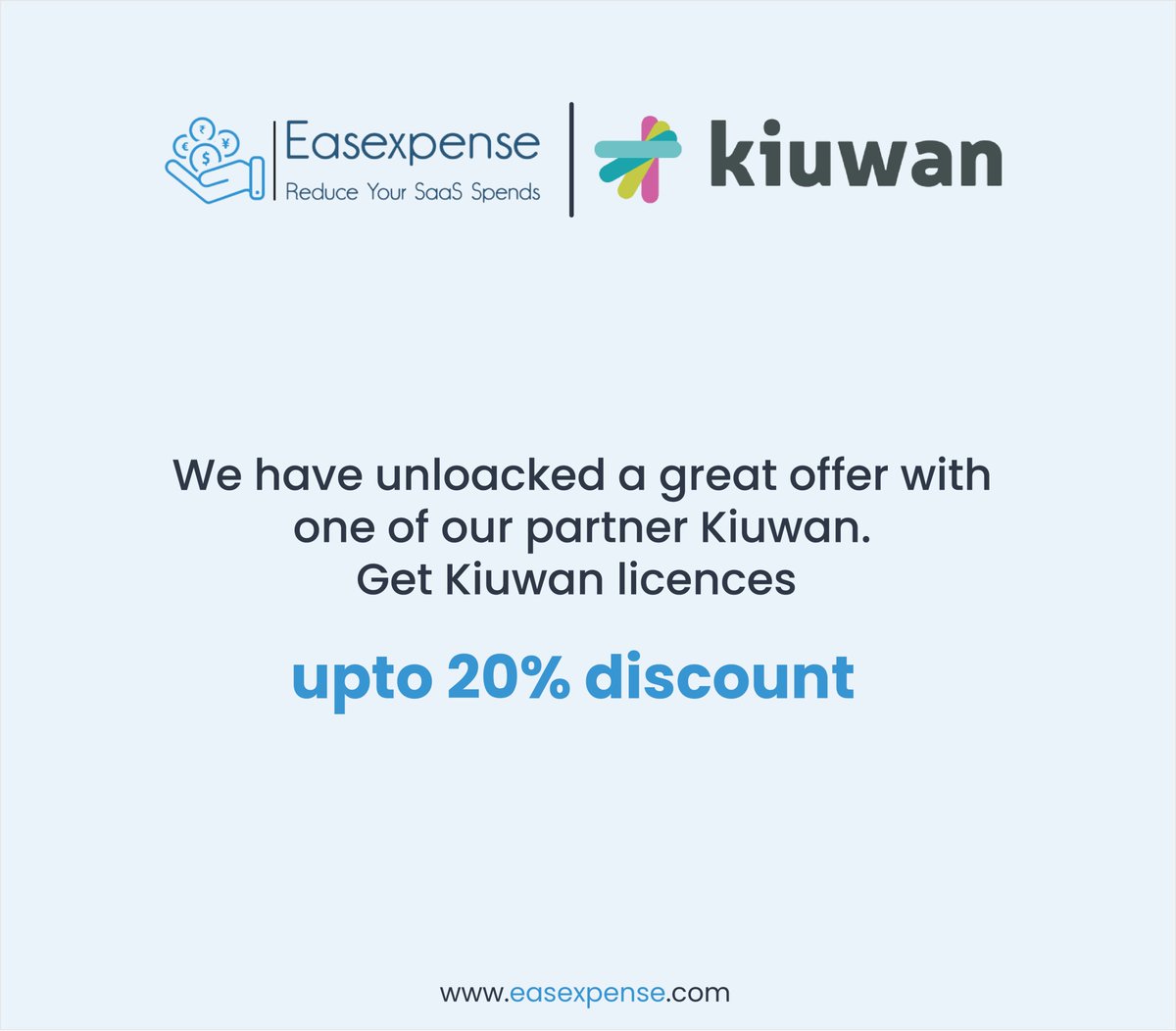 easexpense's tweet photo. Wonderful news! 
The collaboration between Easexpense and Kiuwan simply got better! 

Kiuwan Code Security licenses are now available at a savings of up to 20% with Easexpense.
#Kiuwan #SoftwareSecurity #DiscountOffer #easexpense #bestoffice https://t.co/kUfhFF9uj9
