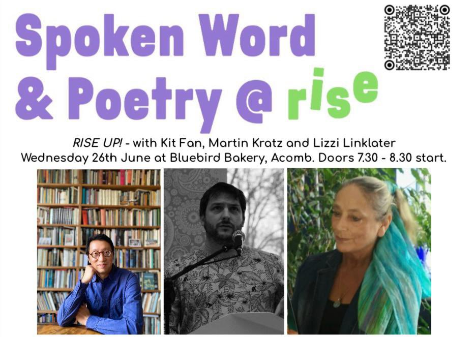 kickynippax's tweet photo. It’s June - so I’m officially banging on about this lovely upcoming event. Poetry in a bakery (Rise Up!) with Kit Fan, Martin Kratz &amp; @LinklaterLizzi. Cake (natch) coffee &amp; a licensed bar. Tickets via https://t.co/7RaZuMYKeK https://t.co/MWS5g54WGn