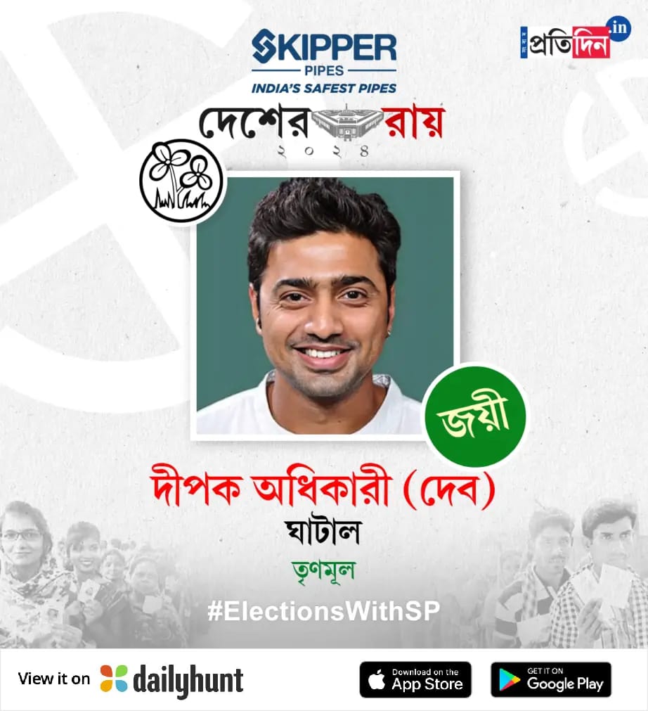 পদ্মপ্রার্থী হিরণ চট্টোপাধ্যায়কে হারিয়ে ঘাটাল কেন্দ্রে জয়ী তৃণমূলের 'সুপারস্টার' দীপক অধিকারী ওরফে দেব।
dhunt.in/UTru6
Source : "Sangbad Pratidin Video" via Dailyhunt