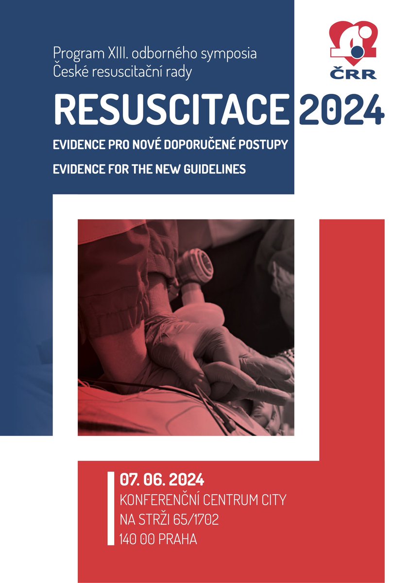 CRR_resus's tweet photo. Program XIII. odborného symposia RESUSCITACE 2024 | https://t.co/sKHNIGvm3S

@ERC_resus #resuscitace2024 https://t.co/Dc3WV5Q8uM
