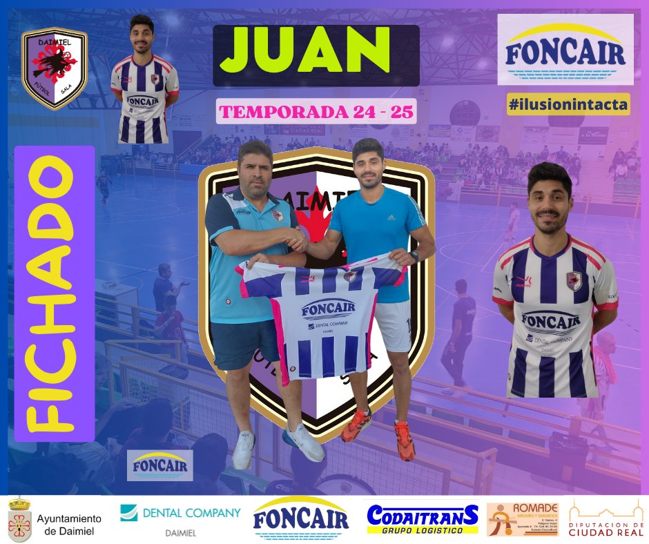 𝐅𝐈𝐂𝐇𝐀𝐃𝐎

🗣️ De un🏃🏼‍♂️ de #Daimiel 

👀 Que ha estado los dos últimos meses de la temporada pasada en la dinámica del equipo, no pudiendo jugar por temas burocráticos

💪🏼 Con un portento físico, se ➕ al 💜 para jugar de cierre 🔒

🗣️ De 𝗝𝗨𝗔𝗡, que se convierte en otro 💜
