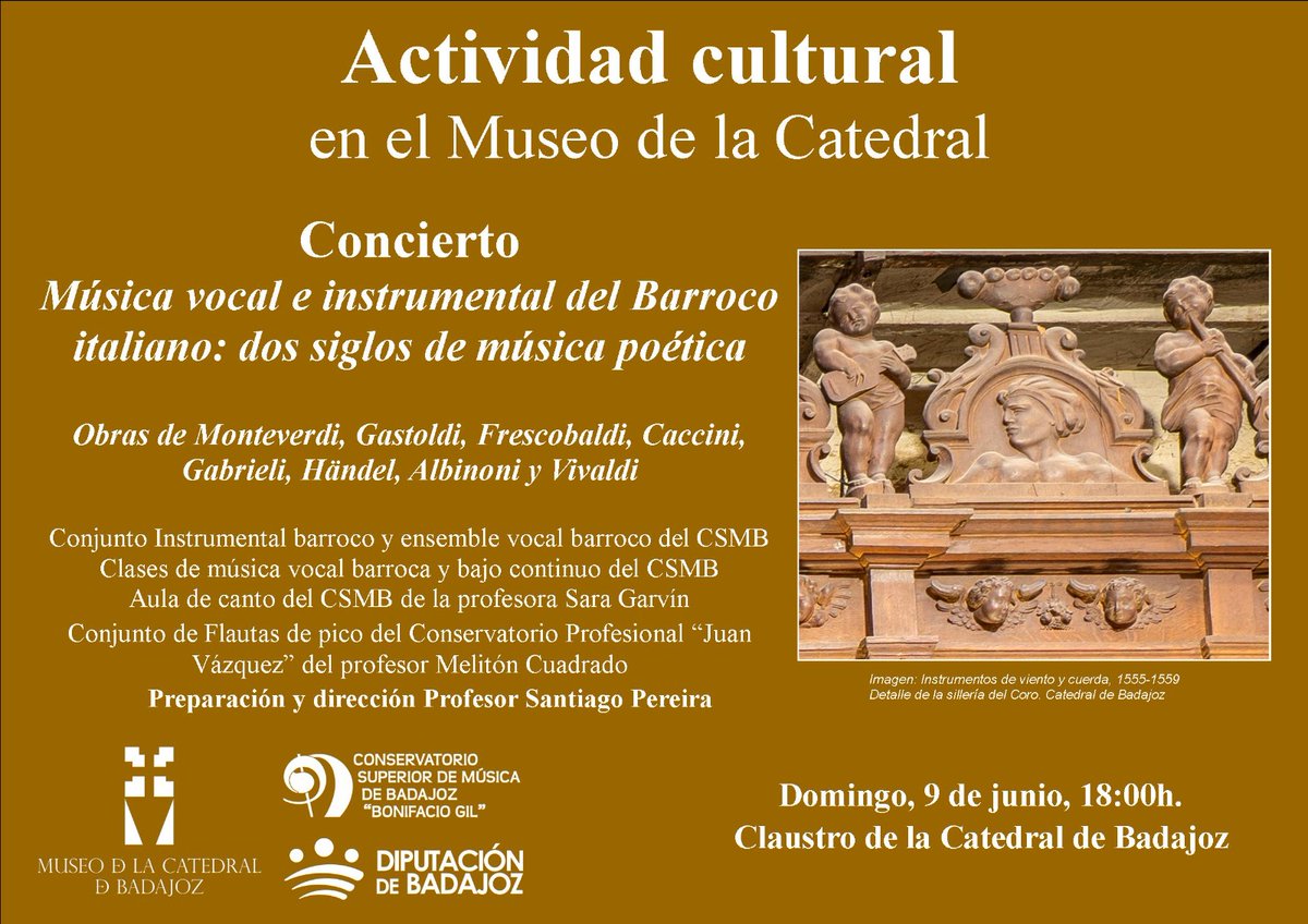 Este domingo te esperamos.
Abrimos Puerta del Cordero a las 17:30h.
<a href="/ArchiMridaBadaj/">Archi Mérida-Badajoz</a> 
<a href="/DipdeBadajoz/">Diputación de Badajoz</a> 
@conservartoriobonifaciogil