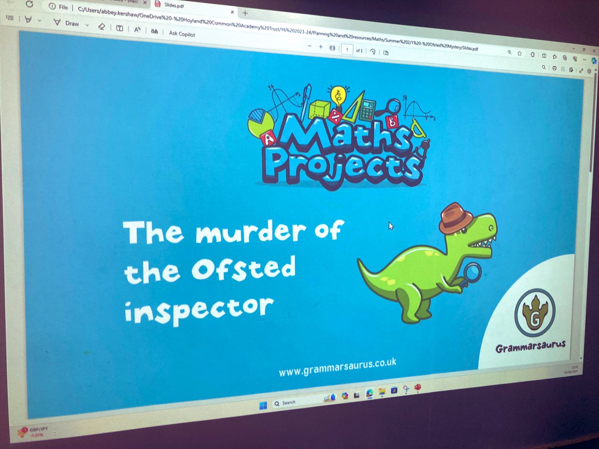 WCPSc2024's tweet photo. Y6 have begun solving a murder mystery based on the four operations… today we discovered that the culprit’s favourite subject is maths @WCommonPS #WCPSmaths https://t.co/tVmEE0j3RD