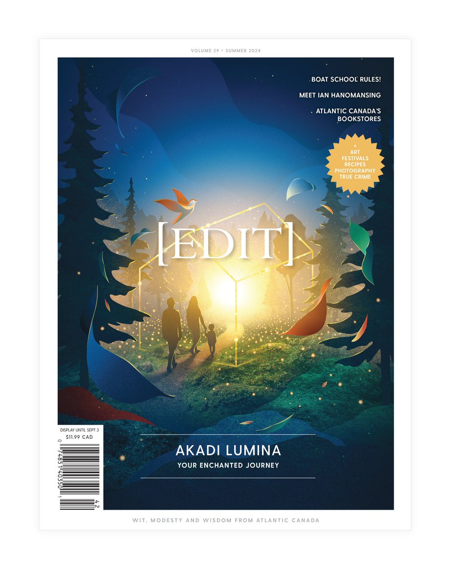 The Summer volume of [EDIT] magazine is available to order now: maritimeedit.com/products/volum…. For the cover story I interview the masterminds behind the most exciting summer experience - Akaki Lumina in @sagouine @MomentFactory  @ArtsCultureNB @DestinationNB #AkadiLumina #NewBrunswick