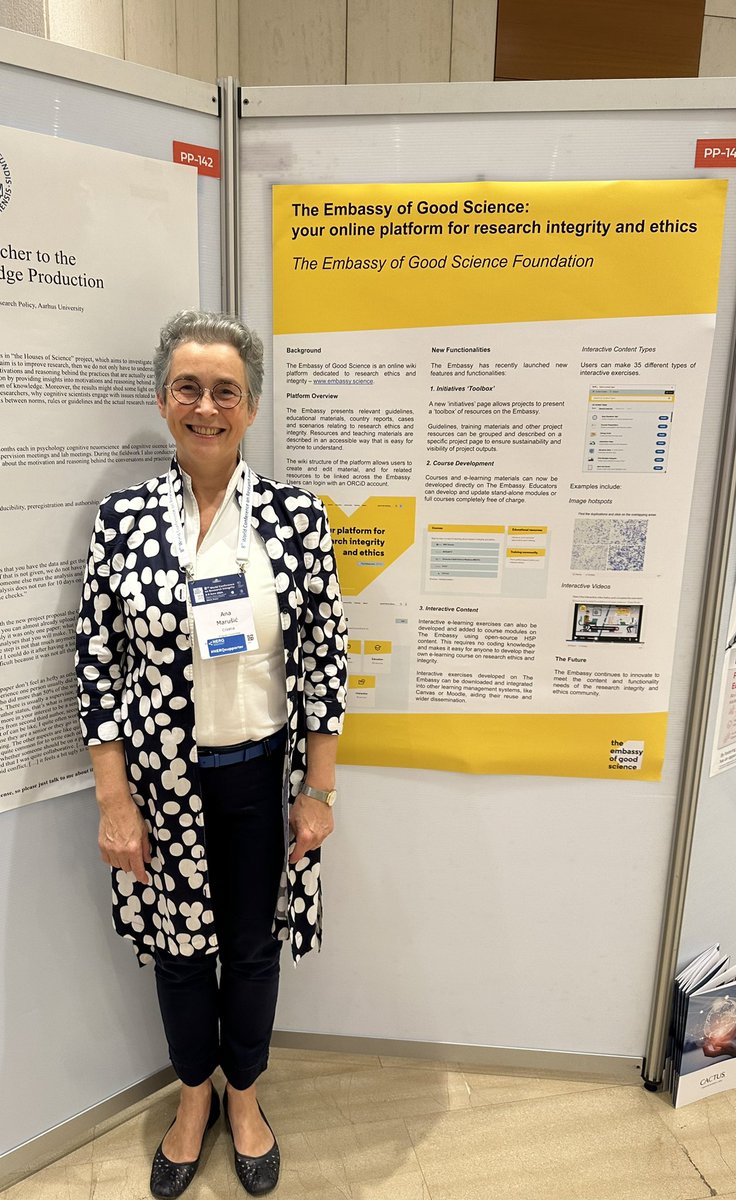 Proudly presenting <a href="/EmbassySci/">The Embassy of Good Science embassysci.bsky.social</a> at #wcri2024 <a href="/WCRIFoundation/">World Conf Research Integrity</a>. Join the community!