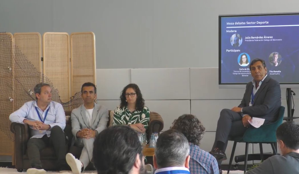 Axencia para Modernización Tecnolóxica de Galicia (@amtega) on Twitter photo 👥 Mesa debate: Sector Deporte, en "Horizontes Dixitais: Innovación en #Turismo, #Cultura e #Deporte" do <a href="/gaiastech/">Centro GaiásTech</a>.
Modera:
👤 Julio César Bernárdez: <a href="/FGB_Baloncesto/">FGB</a>
Participan:
🗣️Carla da Silva: <a href="/Cluster_deporte/">Clúster Galego Industria do Deporte e o Benestar</a>
🗣️@TitoRamallo: <a href="/ScoutyouPro/">ScoutyouPro Football</a>
🗣️@Miguelalvrey: @Kaantera1 👥 Mesa debate: Sector Deporte, en "Horizontes Dixitais: Innovación en #Turismo, #Cultura e #Deporte" do <a href="/gaiastech/">Centro GaiásTech</a>.
Modera:
👤 Julio César Bernárdez: <a href="/FGB_Baloncesto/">FGB</a>
Participan:
🗣️Carla da Silva: <a href="/Cluster_deporte/">Clúster Galego Industria do Deporte e o Benestar</a>
🗣️@TitoRamallo: <a href="/ScoutyouPro/">ScoutyouPro Football</a>
🗣️@Miguelalvrey: @Kaantera1
