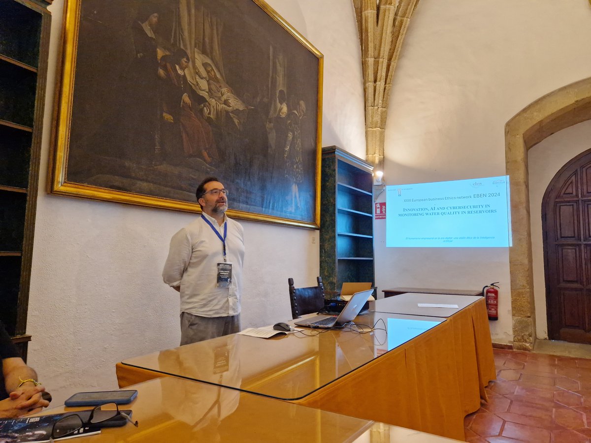 computaex's tweet photo. Pablo García (@pablogarguez) modera la sesión sobre Economía de la innovación y ofrece la ponencia "Innovation, AI and Cybersecurity in Monitoring Water Quality in Reservoirs". #CongresoEBEN 2024.
@OEticaUEX https://t.co/sB3iVzz6z7