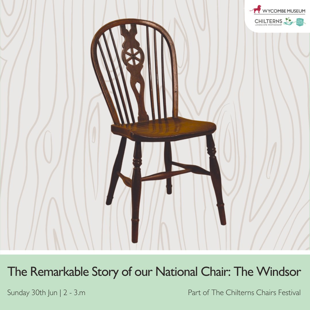 WycombeMuseum's tweet photo. There's not long now until we kick off the Chilterns Chair Festival running throughout July! In our festival opening event, hear chairmaker Stewart Linfordtalk on the history of Wycombe’s classic chair, the Windsor.
📅 Sun 30 Jun
🪑https://t.co/fB4fb43i6j https://t.co/947PgIQePu
