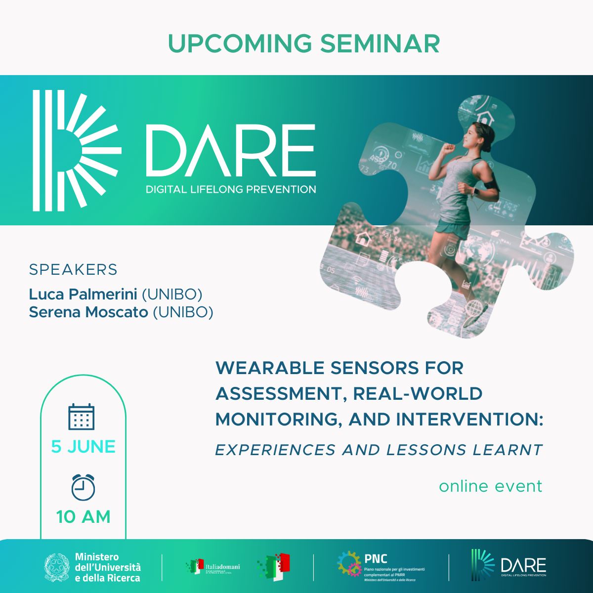 Dare Foundation (@fondazionedare) on Twitter photo Tomorrow!!
"Wearable Sensors for Assessment, Real-World Monitoring, and Intervention: Experiences and Lessons Learnt"
🗓5th June 2024
🕒10:00-12:00 CEST
💻Online
Speakers: Luca Palmerini & Serena Moscato from <a href="/Unibo/">Università di Bologna</a> Tomorrow!!
"Wearable Sensors for Assessment, Real-World Monitoring, and Intervention: Experiences and Lessons Learnt"
🗓5th June 2024
🕒10:00-12:00 CEST
💻Online
Speakers: Luca Palmerini & Serena Moscato from <a href="/Unibo/">Università di Bologna</a>