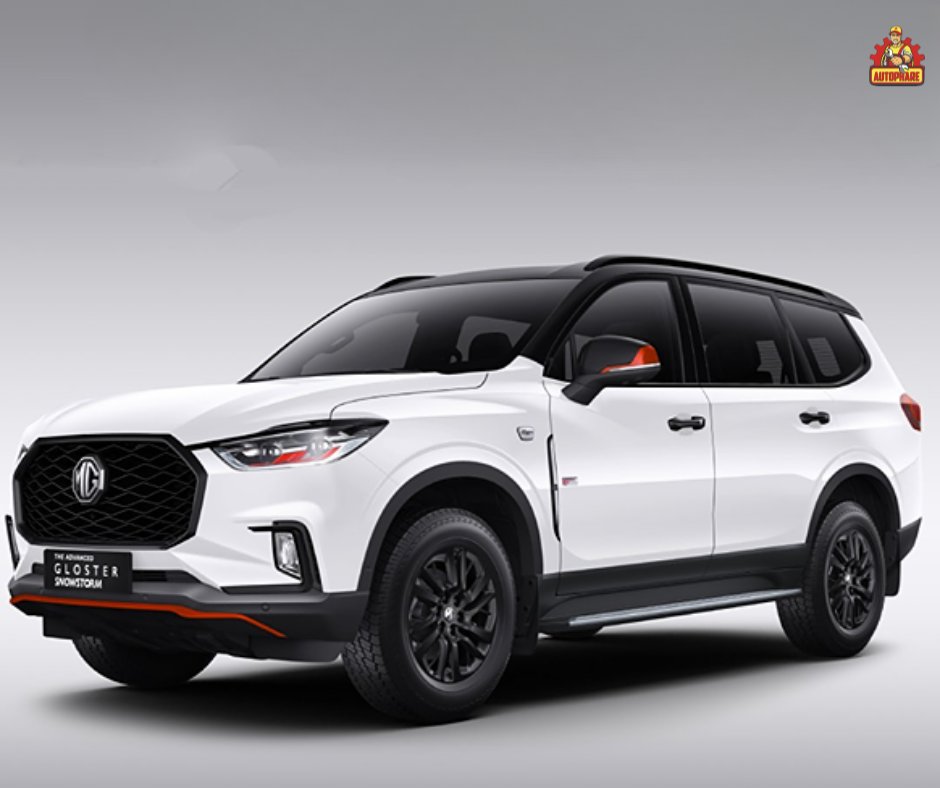 autophareind's tweet photo. While the MG Gloster range starts at ₹38.80 lakh, the Gloster Desertstorm and Snowstorm versions are priced at *41 lakh (before taxes). https://t.co/tqYAD1nOgn
